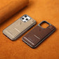Full-cover Artificial Leather Case with Wristband Stand & Card Slot for iPhone 14/15 Series