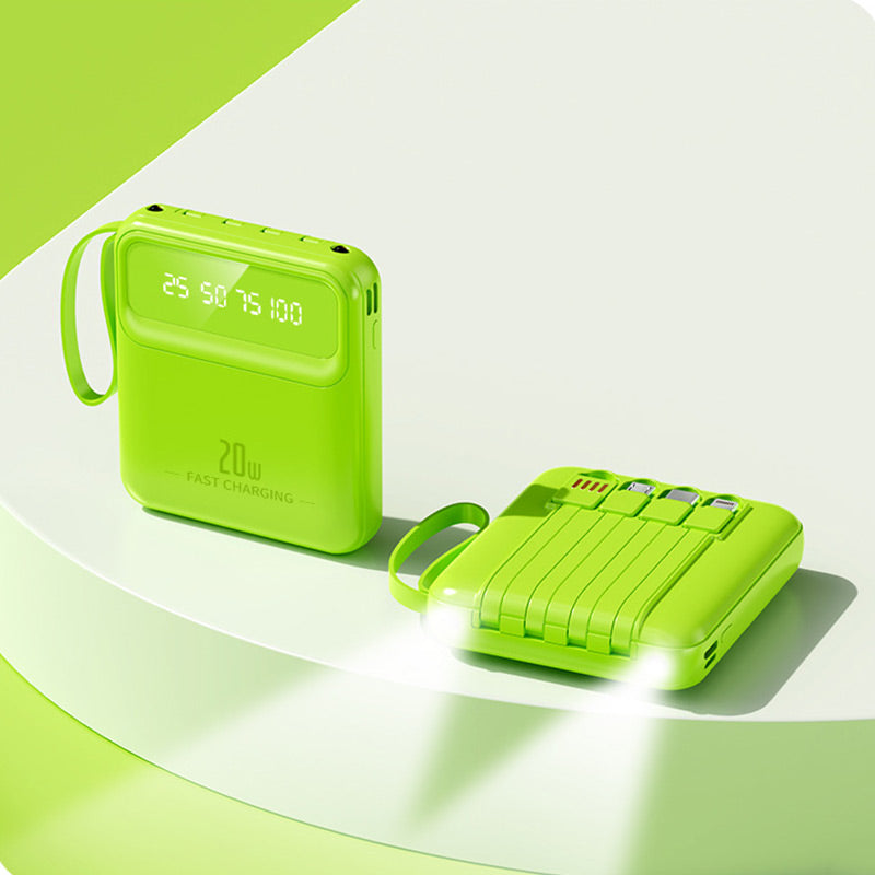 20000mAh Portable Charger With 4 Built-in Cables