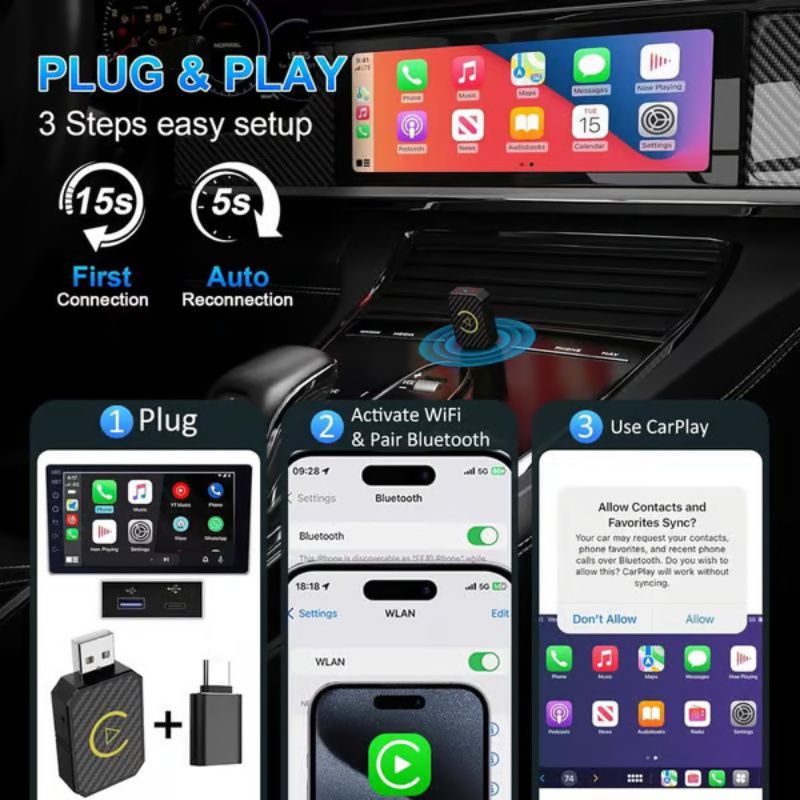 Mini Wireless CarPlay Adapter（50% OFF）