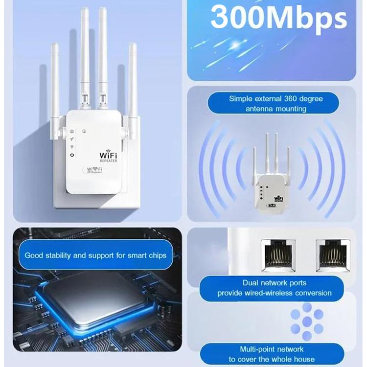 2.4GHz & 5GHz Dual-Band Wireless Router Signal Amplifier