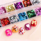 12-Color Square Glitter Nail Art Sequin Set