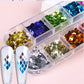 12-Color Square Glitter Nail Art Sequin Set