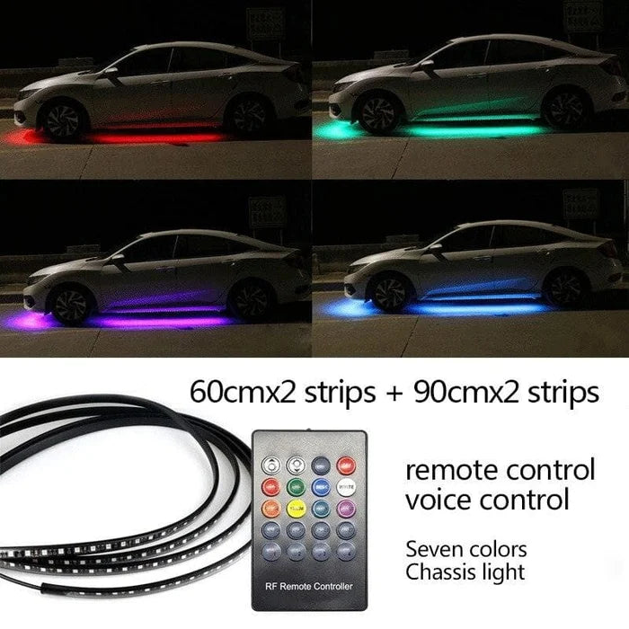 2023 Car Chassis Flexible RGB Waterproof LED Strip Lights (4PCS)