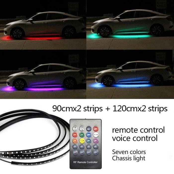 2023 Car Chassis Flexible RGB Waterproof LED Strip Lights (4PCS)