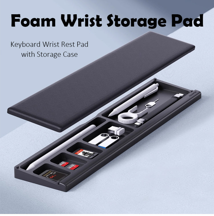 Keyboard Wrist Rest Pad Support With Desktop Partition Storage Case