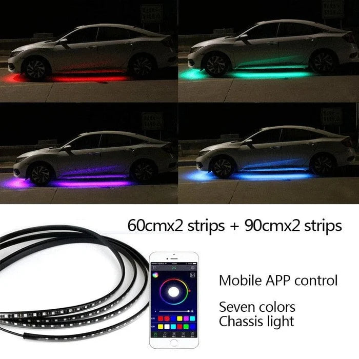 2023 Car Chassis Flexible RGB Waterproof LED Strip Lights (4PCS)