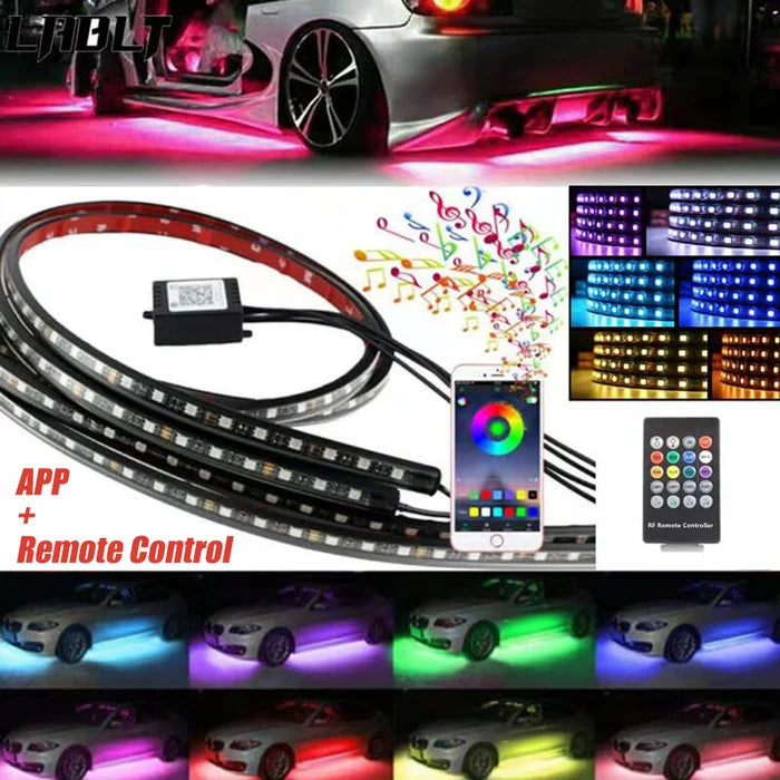 2023 Car Chassis Flexible RGB Waterproof LED Strip Lights (4PCS)