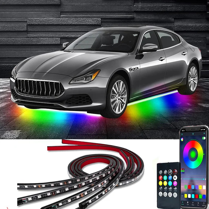 2023 Car Chassis Flexible RGB Waterproof LED Strip Lights (4PCS)