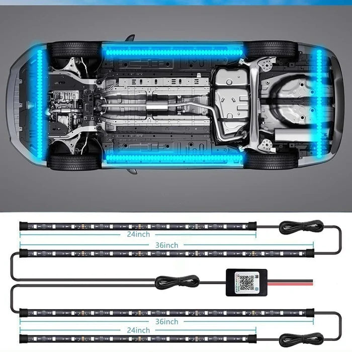 2023 Car Chassis Flexible RGB Waterproof LED Strip Lights (4PCS)