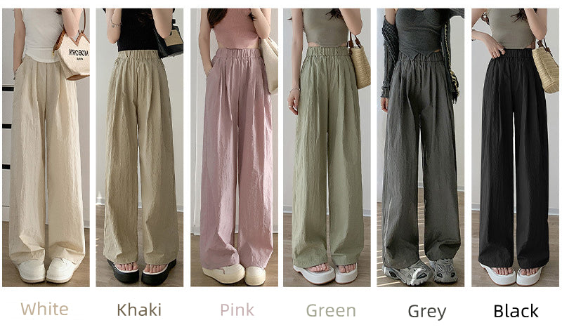 Lazy stlye pleated cool pants