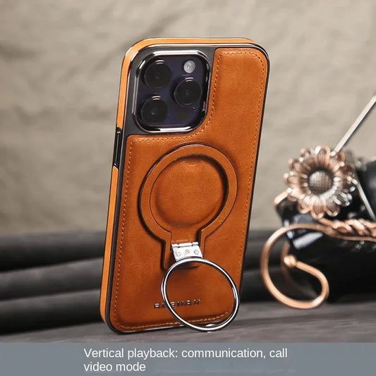 Luxury Leather Invisible Stand iPhone Case（50% OFF）