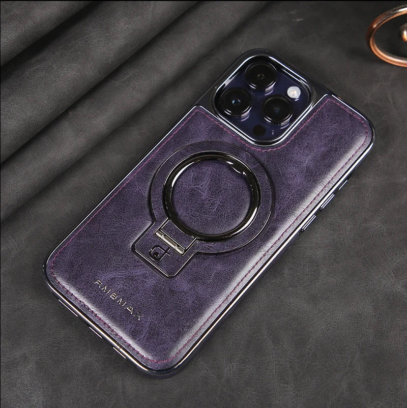 Luxury Leather Invisible Stand iPhone Case（50% OFF）