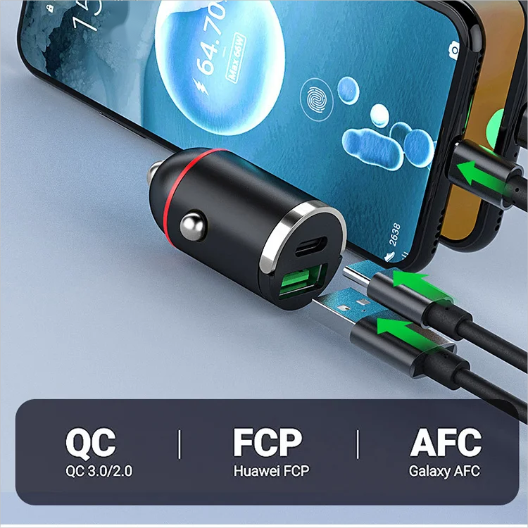 2-Port Compact Fast Charger for Car（50% OFF）